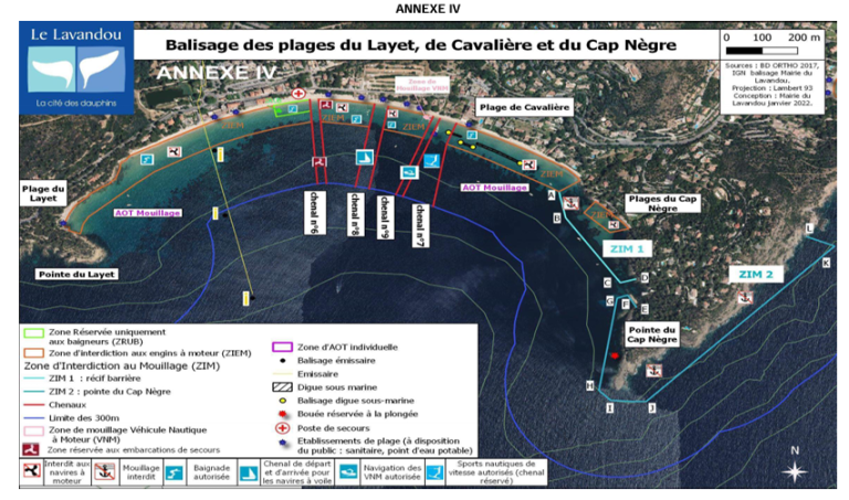 Le Lavandou A4 mouillage Cavaliere
