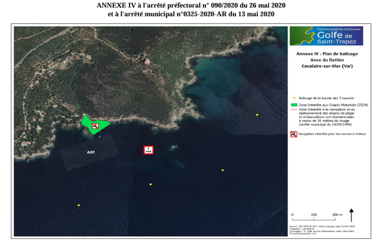 Mouillage Cavalaire A3 anse du Dattier