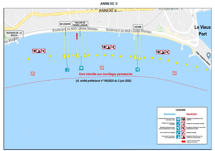 mouillages Cannes A2 la boca