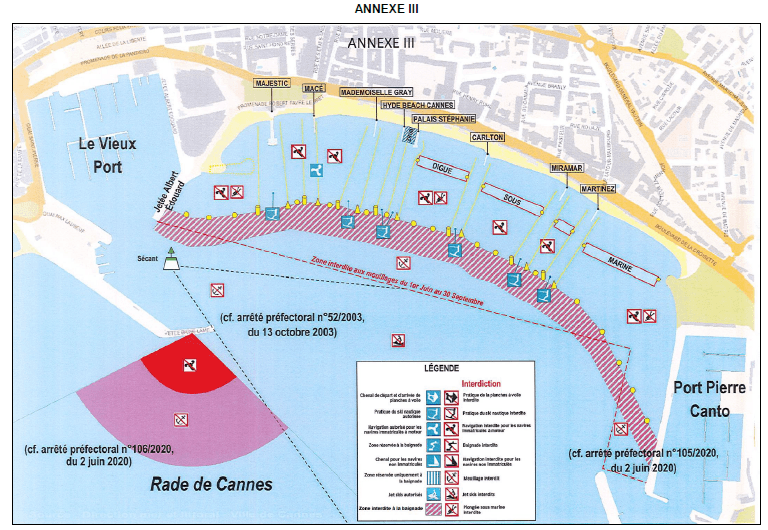 mouillages cannes A3 la croisette