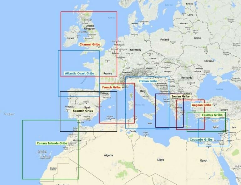 zones fichiers gribs